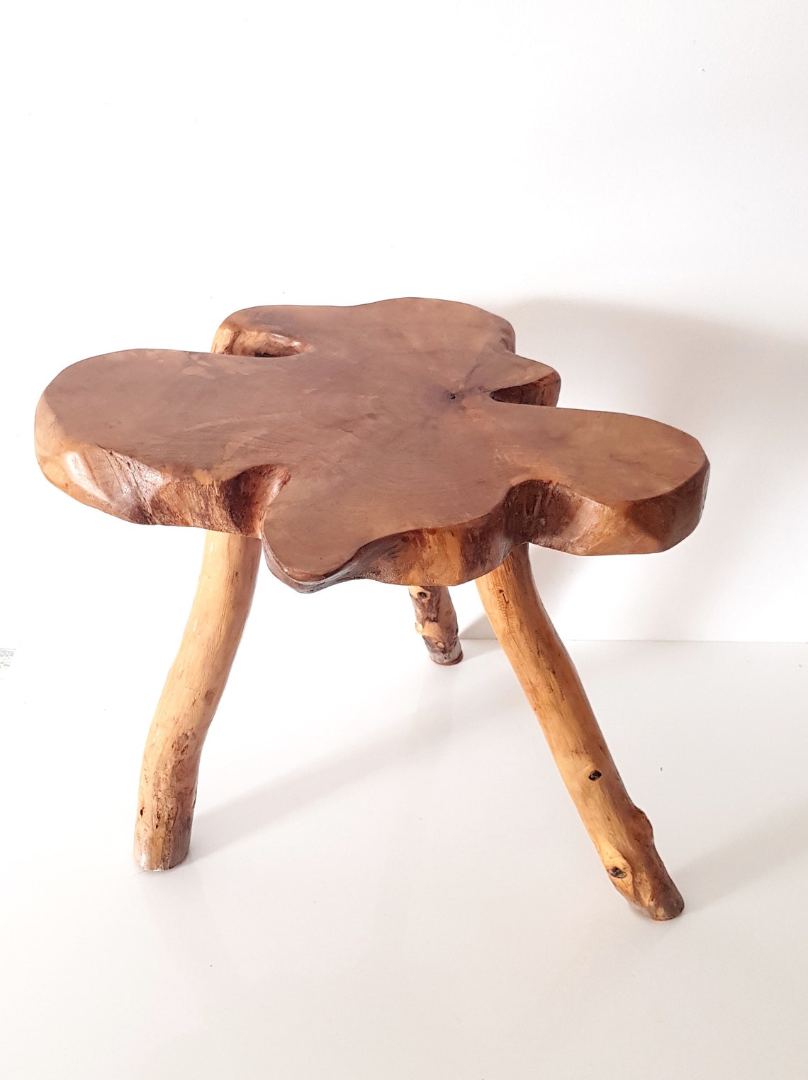 Handmade French Vintage Small Table Tree Branch Wood Coffee Etsy