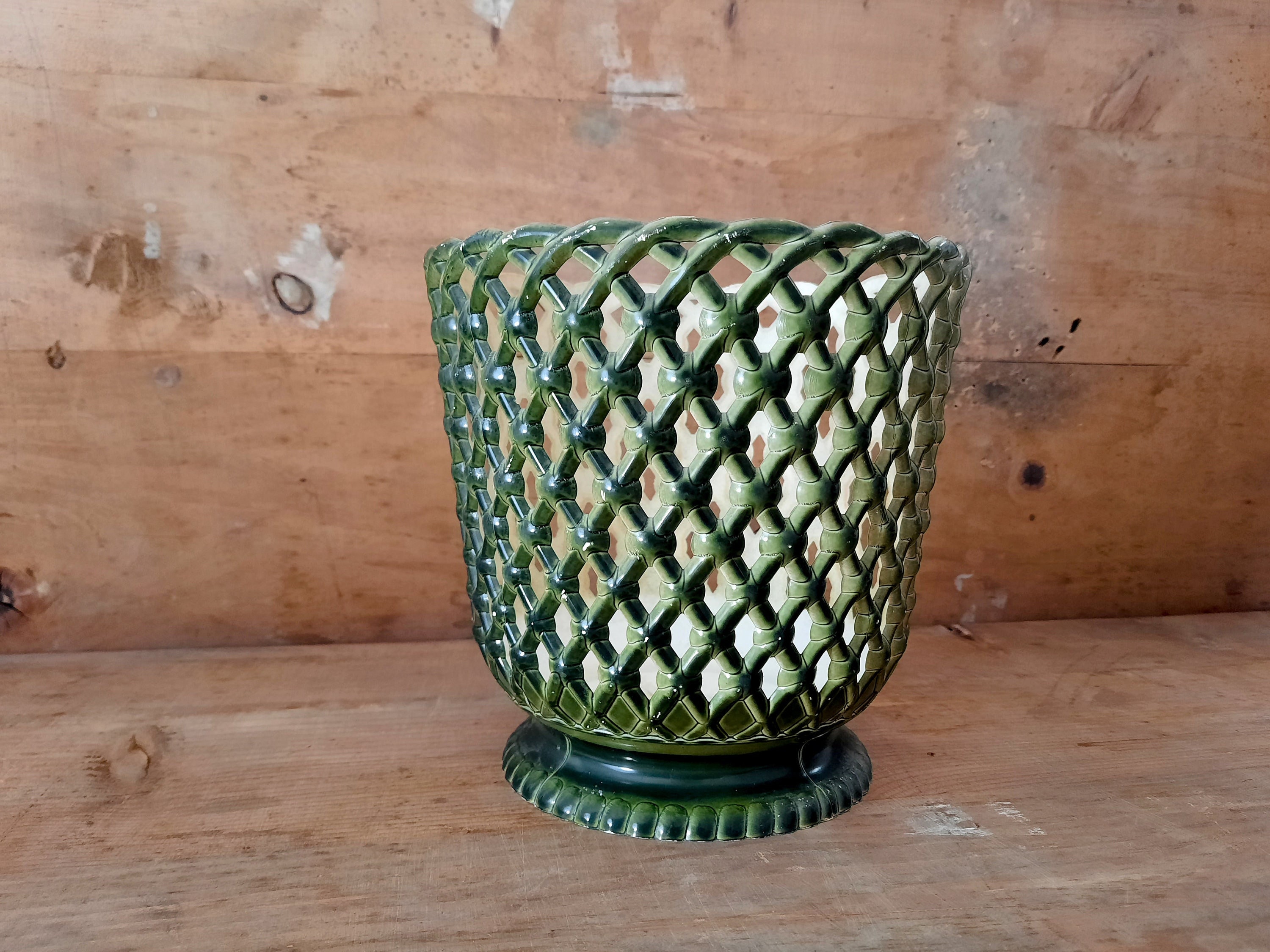 Cache Pot Vintage Green Planter Indoor Syla France Pour Plante, Plastique Cachepot Planter