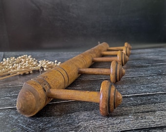 Appendiabiti da parete antico francese in finto bambù, 5 ganci a fungo, decorazione rustica per ingresso, appendiabiti e portacappelli