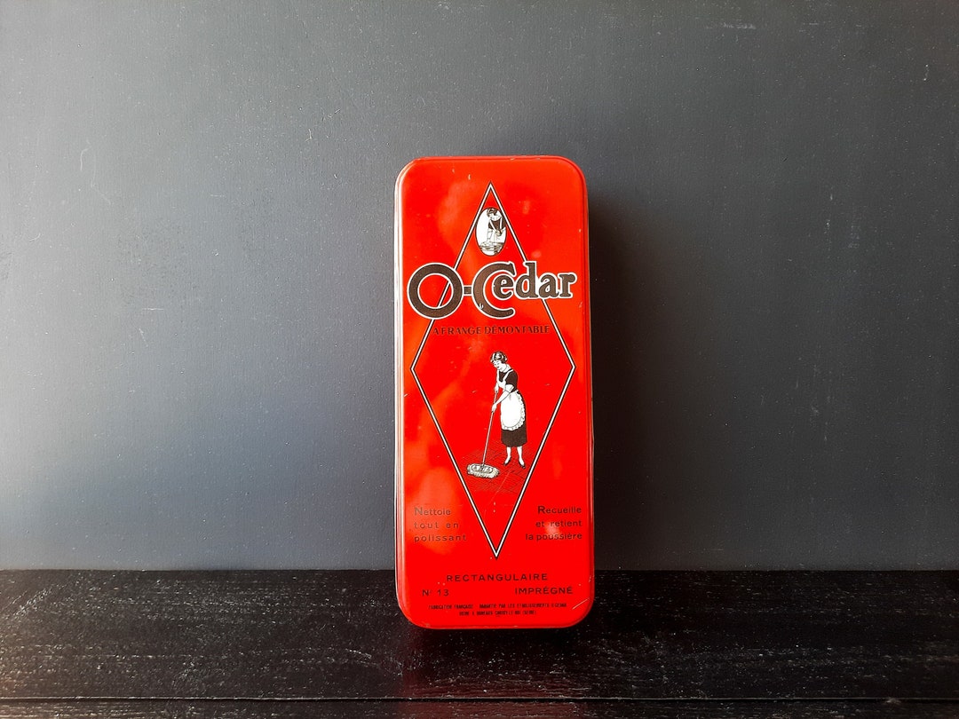 Red Old Rectangular Box O-cedar, Made in France, French Housewife 1950s ...