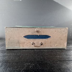 Boîte en carton de rangement vintage pour notaire, classeur de bureau, boîte de rangement vintage vert kaki