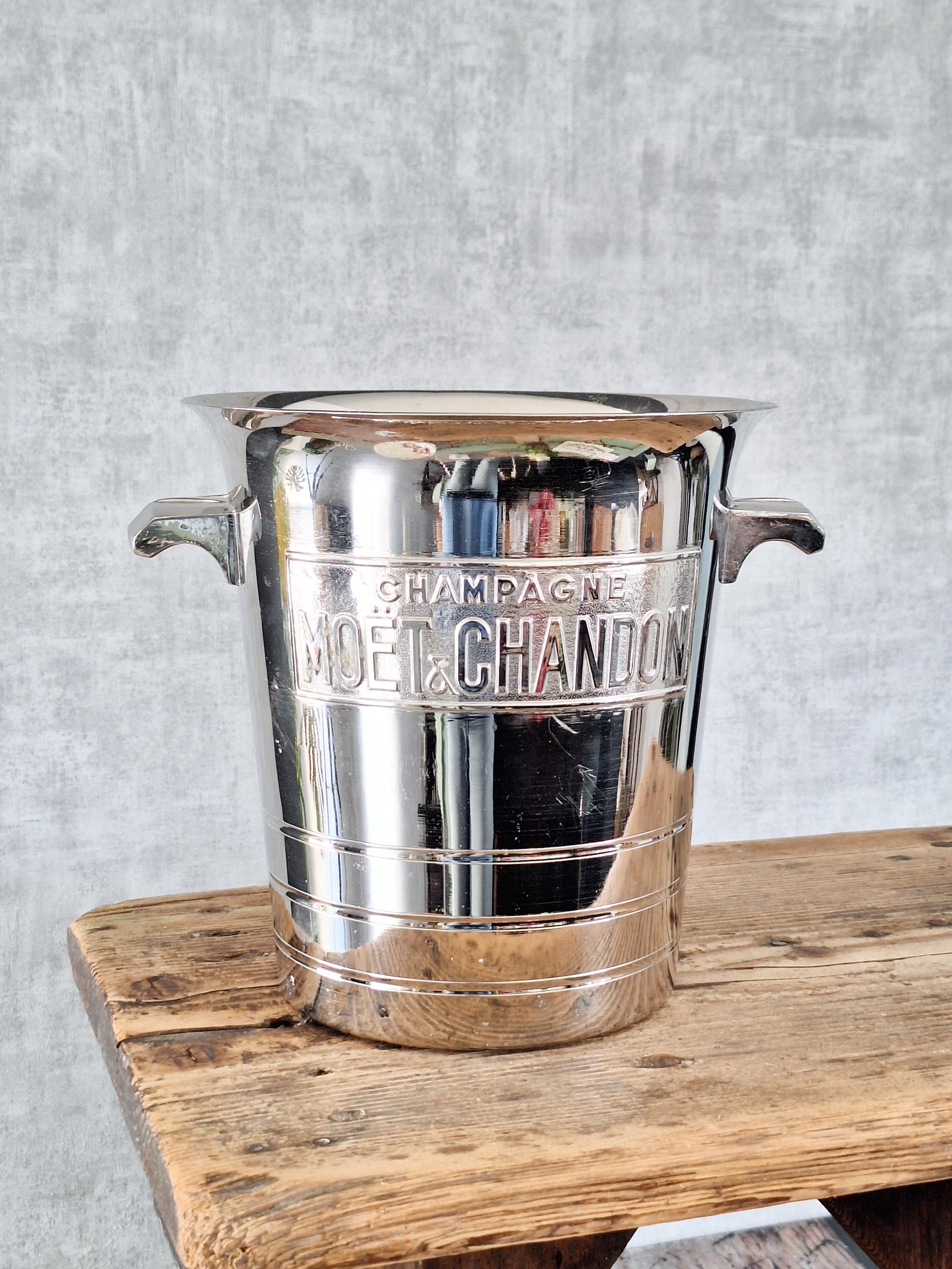 SEAU À CHAMPAGNE Moët & Chandon Plastique Noir Design Jean-Marc Gady EUR 38,90 - FR