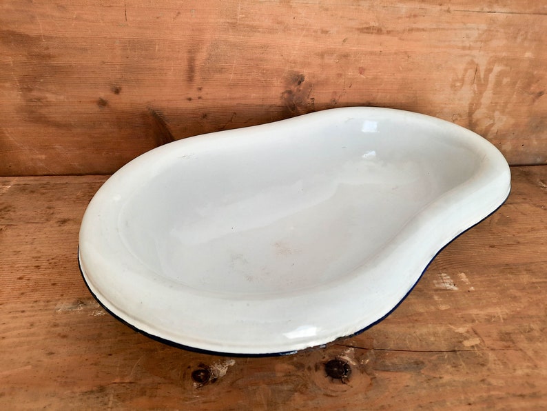 Enamel Wash Basin Blue and White Enamelware Basin Antique Etsy