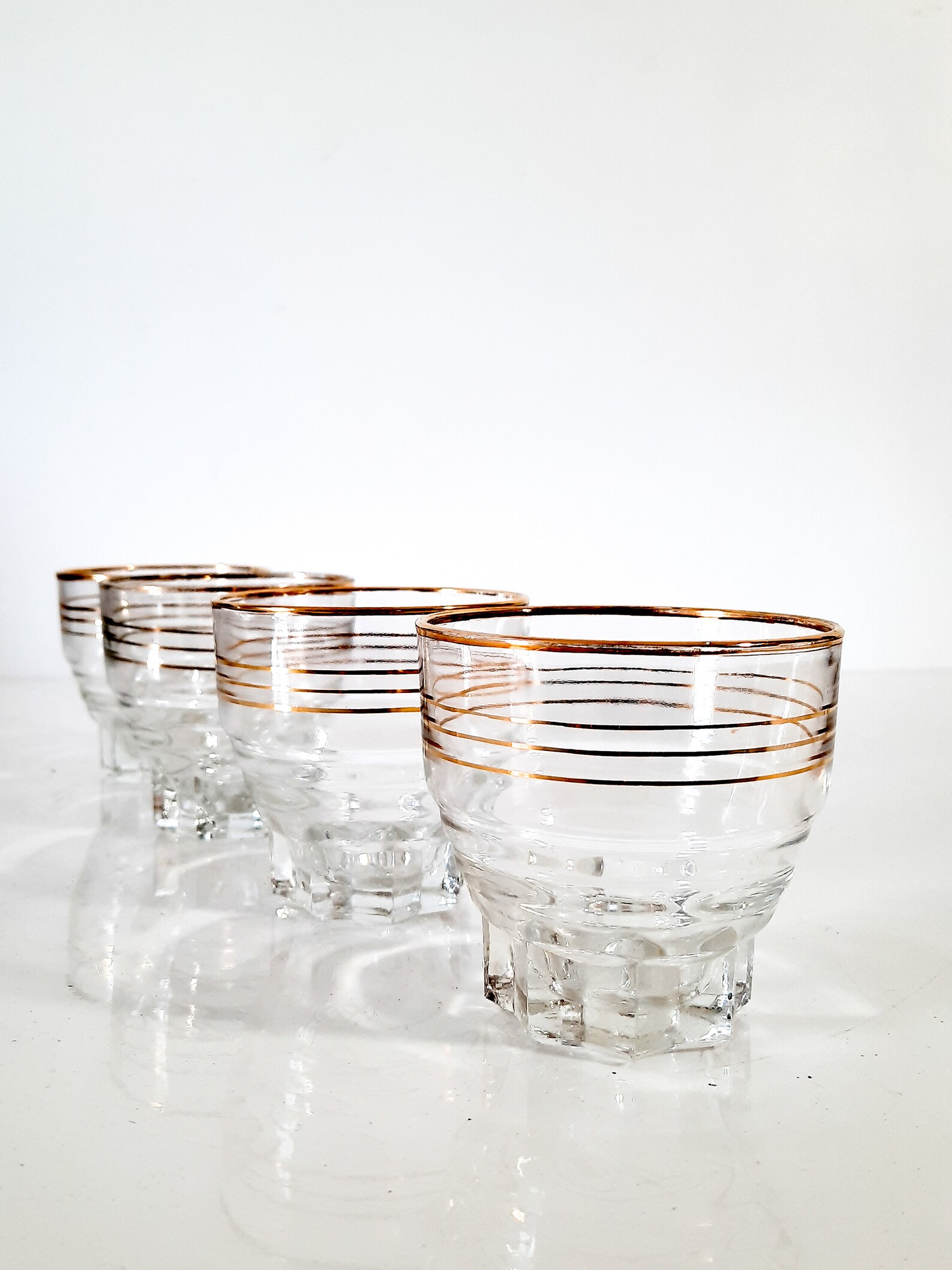 Gold Rimmed Glassware Vintage Gold Rim Drinking Glasses Etsy