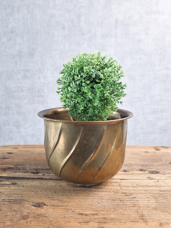 Vintage Brass Cache Pot Planter, Gold Metal Plant Pot, French Mid Century  Indoor Planter, Boho Cottage Decor