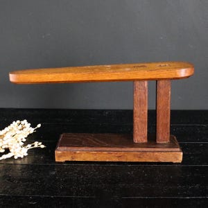 Tabla de planchar portátil antigua francesa, tabla de planchar con funda de madera, taller vintage, decoración de cabaña francesa, regalo para costurera, Jeanette