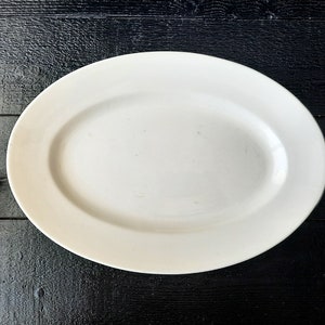 Large Oval Serving Platter White Ironstone by Badonviller France 15&quot; Limoges Jeanne D&#39;Arc living, Rustic Kitchen,
