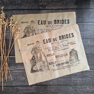 Antique French Tissue Paper Sheets, Brides-les-Bains Spa Boutique Wrapping, Advertising 1900s, Sold Individually
