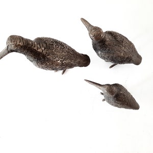 Set of 3 Pewter Silver Woodcocks Vintage in Mauro Manetti Style, Birds ...