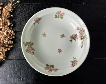 フランス、リモージュ、Aluminite Frugier 製、大型ヴィンテージ フランス磁器サービングボウル、花柄サラダボウル、1940年代 オーブングラタン皿