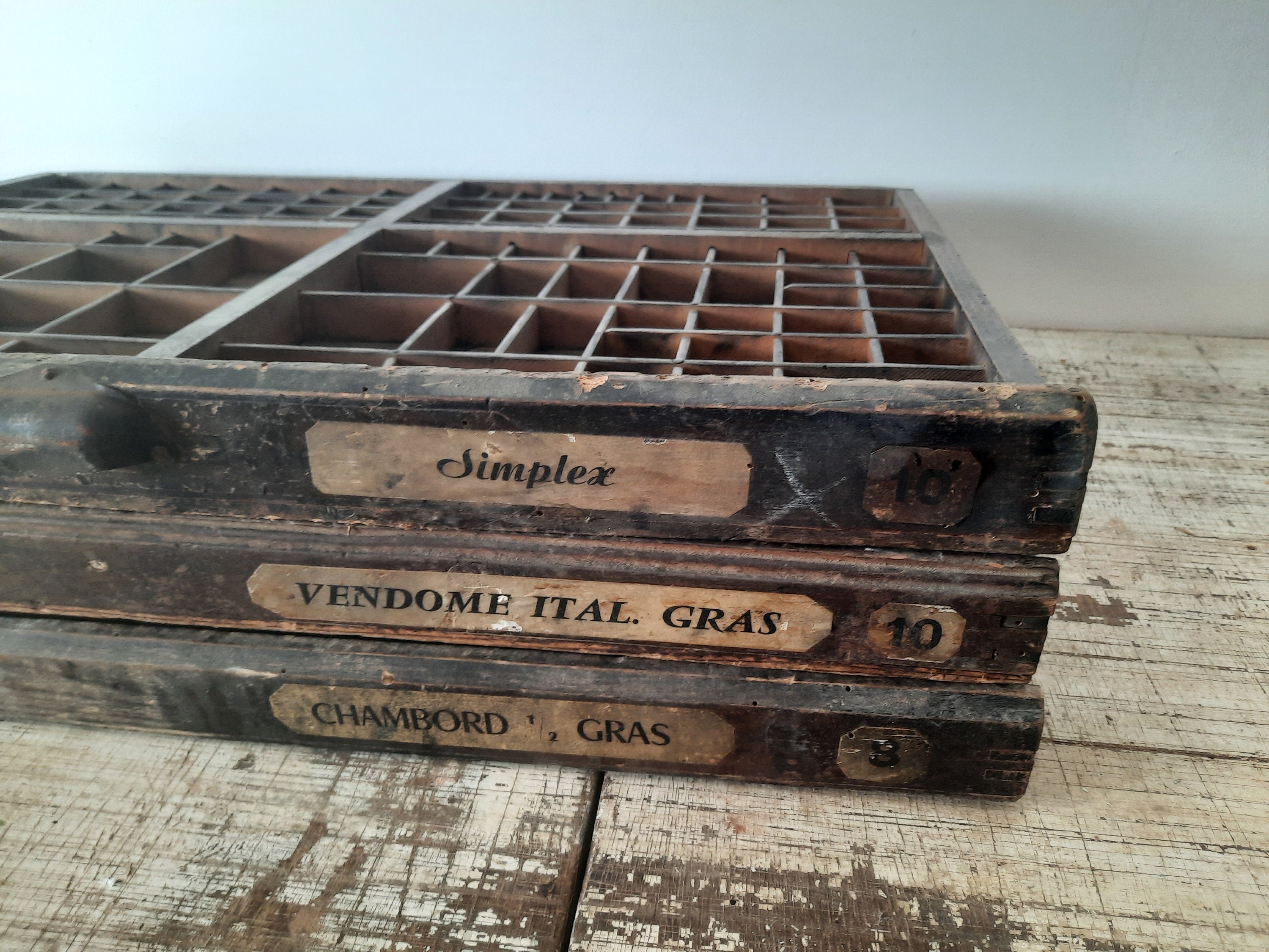 Tiroir d'imprimante en Bois Tiroir à Lettres avec Poignée, Bois, Case Type, Boîte Ombres Bois,