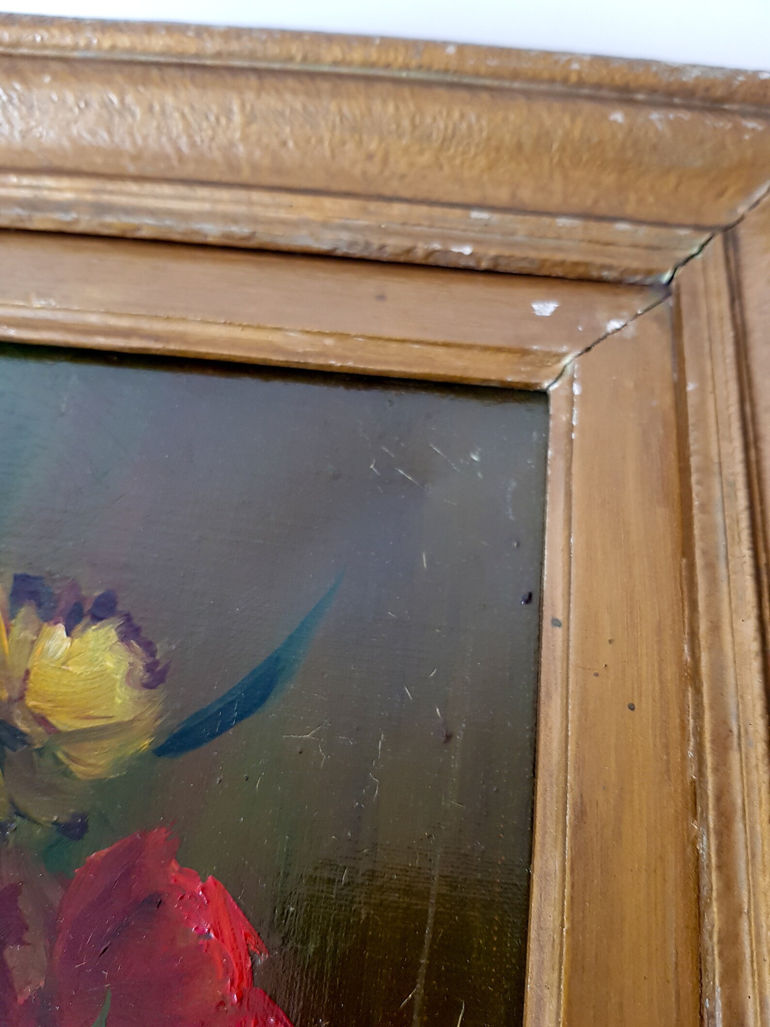 Vintage Oil Painting on Canvas Flowers in Frame Signed VITTI Etsy