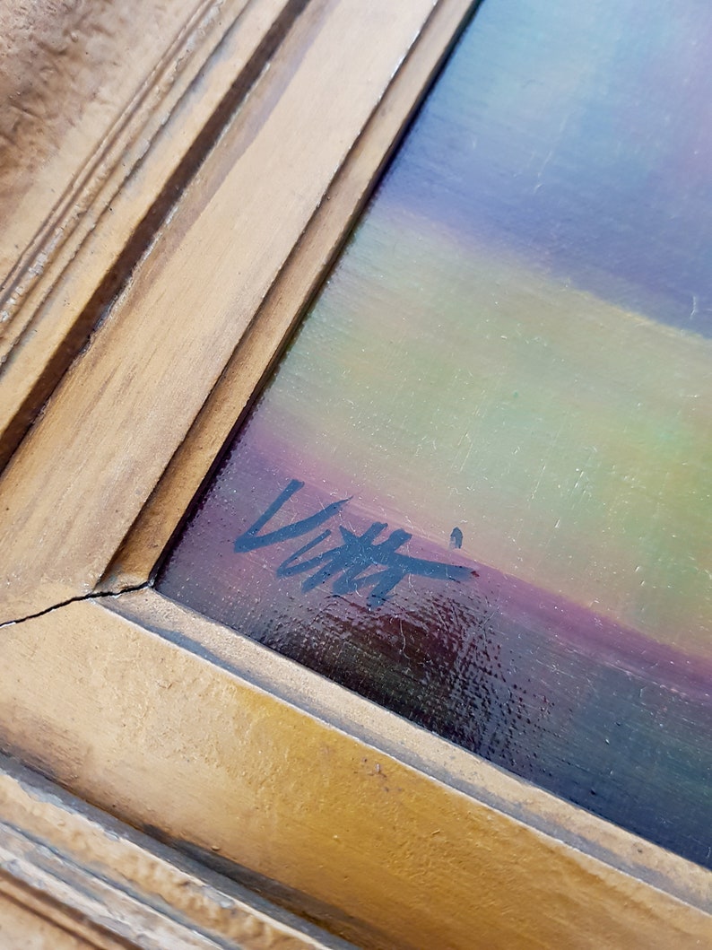 Vintage Oil Painting on Canvas Flowers in Frame Signed VITTI Etsy