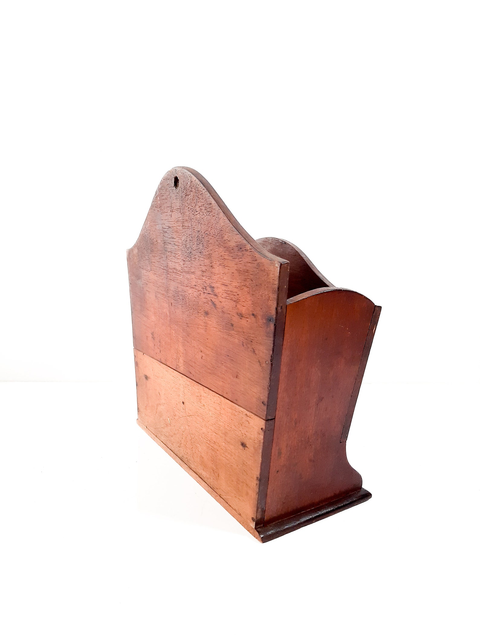 Antique Wood Letter Holder Wall Mount Paper Organizer Wooden Etsy