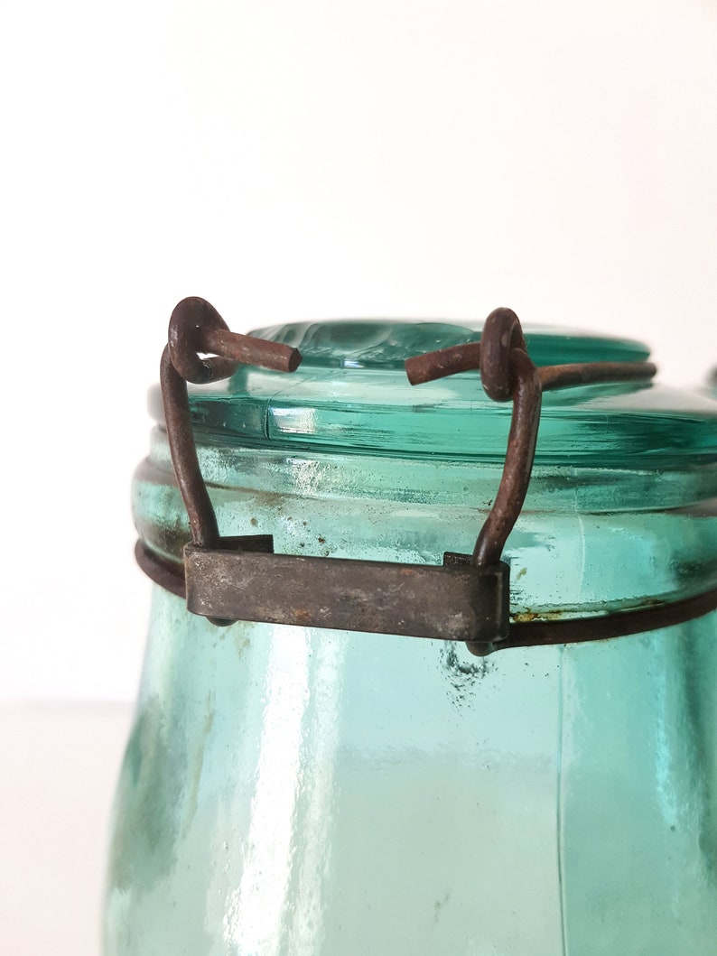 Set of 3 French Vintage Green Canning Jars Vintage SOLIDEX Etsy