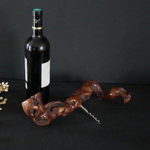Extra Large Vintage Grapevine Corkscrew, French Corkscrew, Wine Bottle Opener, Retro Barware Decor