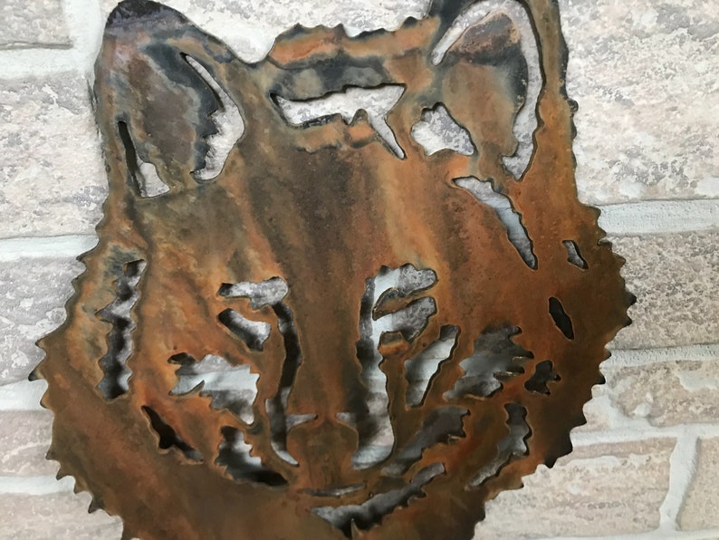 Metal Wolf Garden Stake Garden decore gatden art yard Etsy