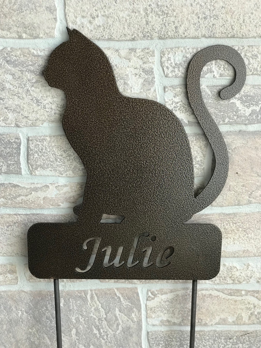 Metal Cat Garden Stake Garden Art Yard Decor Etsy