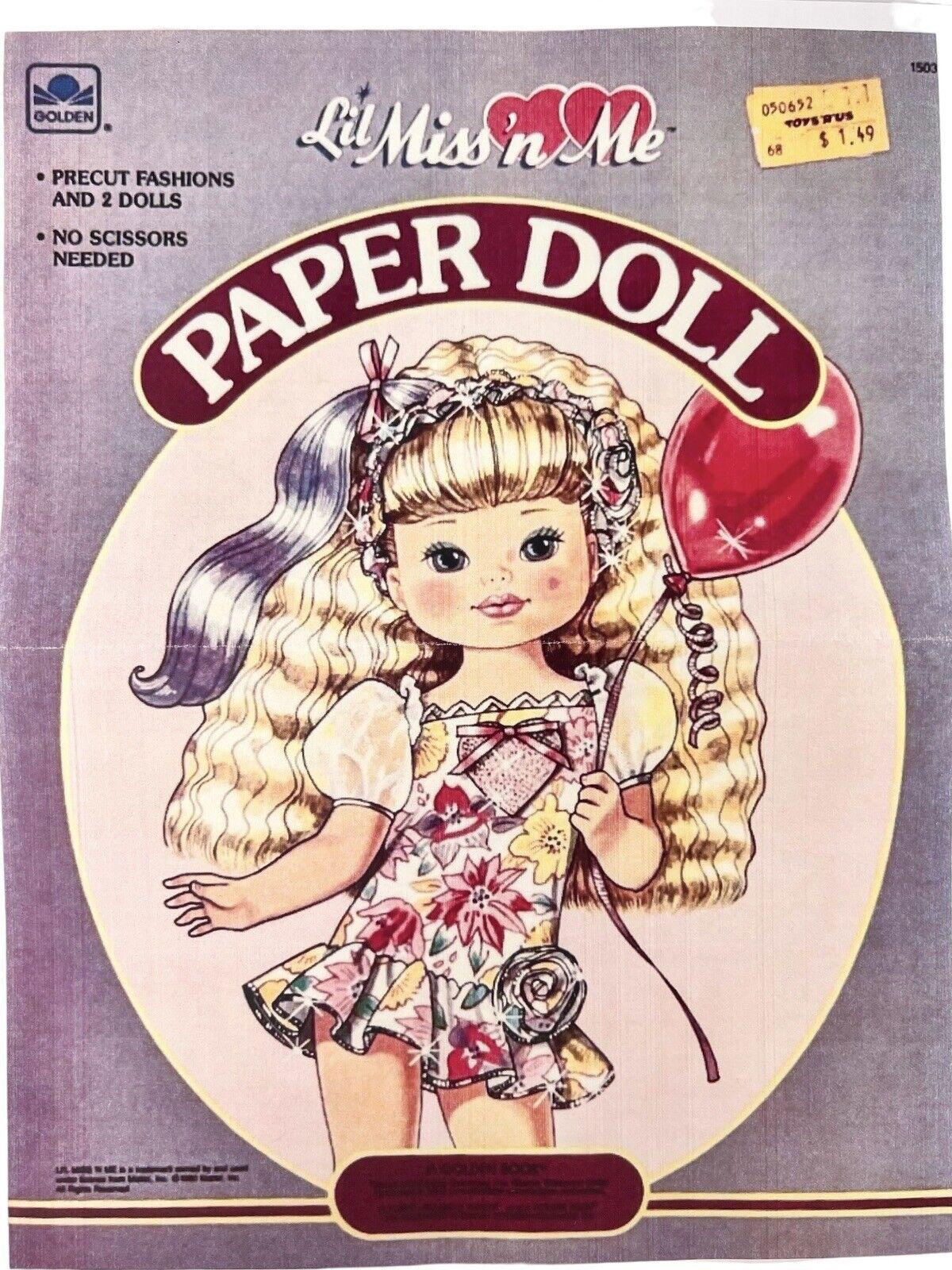 Vintage 1990 Golden Book Mattel Lil Miss 'N Me Paper Dolls Cut (no