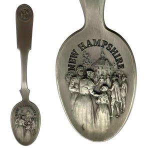 VTG 1975 Franklin Mint American Colonies Decorative Spoon NEW HAMPSHIRE Pewter