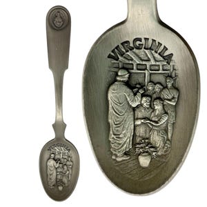 VTG 1975 Franklin Mint American Colonies Decorative Spoon VIRGINIA Pewter