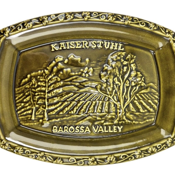 VTG 1970s Elischer Pottery Australia Tray Kaiser Stuhl Wine Barossa Valley Green