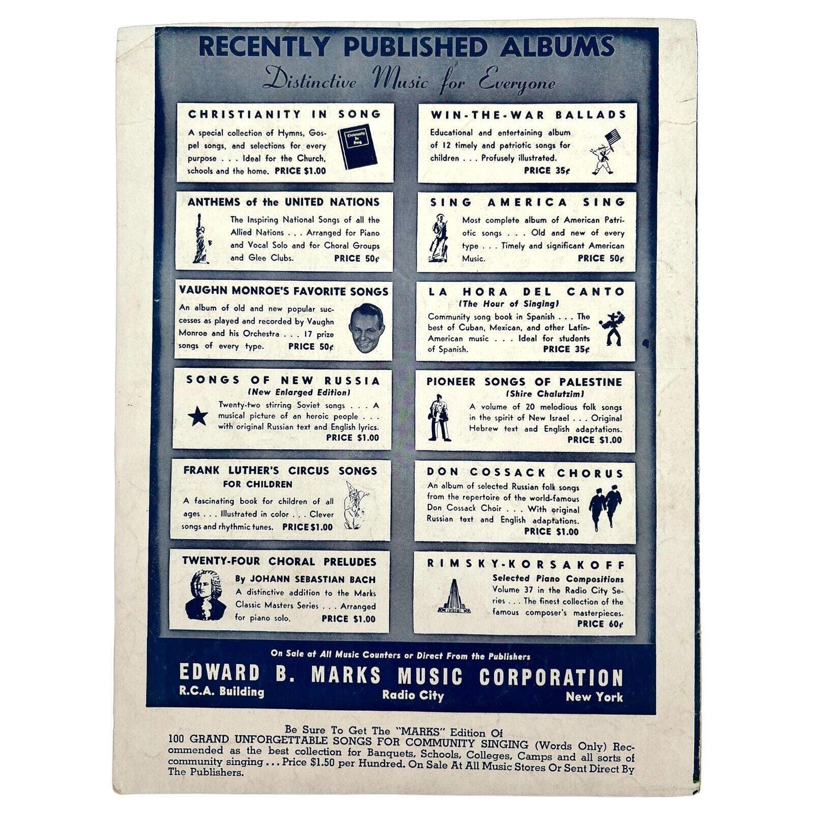 VTG 1943 Edward Marks PAPER DOLL Sheet Music by Johnny Black - Etsy