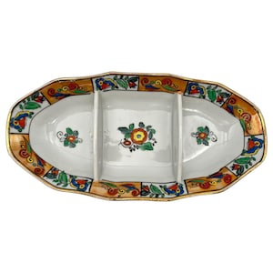 VTG 1930s Japan Takito Co TT Divided Relish Dish Luster Ware Art Deco