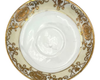 VTG Noritake Japan Chinese kerstbal schotel wit op goud 5,5" nr. 16034