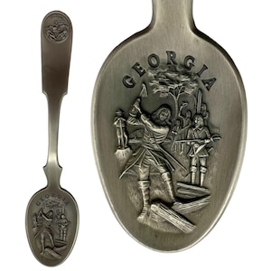 VTG 1975 Franklin Mint American Colonies Decorative Spoon GEORGIA Pewter