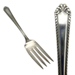 Vintage 1935 Viceroy Silver Plate Salad Fork New Gadroon Lady Rose Pattern