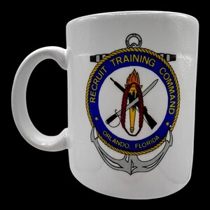Vtg 1990S Recruit Training Command Orlando Coffee Mug Sato Travel 11Oz