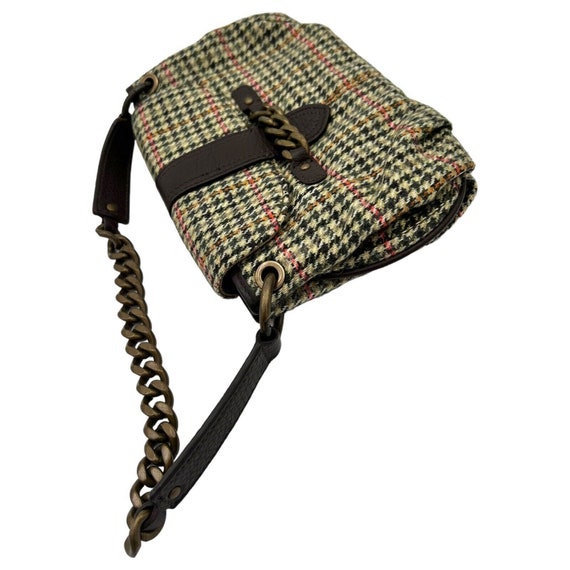 Vintage J Crew Tweed Houndstooth Handbag Purse Br… - image 5