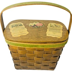 Vintage 1970s Basketville Putney Vermont Wooden Basket Handbag