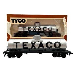 Vintage 1970s TYCO Texaco Tank Car 315A HO Scale Boxed Silver Original Box