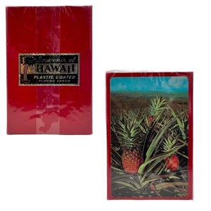 Vintage 1980s Sealed PLAYING CARDS Souvenir Of Hawaii Pineapple Farm Motif