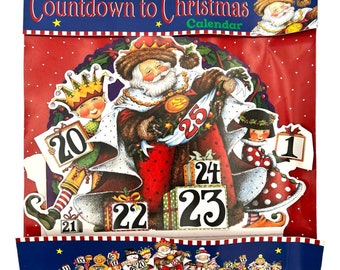 Vtg 1995 Usa Mary Engelbreit's Countdown To Christmas Advent Calendar 3D Decor