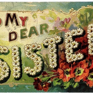 Carte postale ancienne Allemagne à ma chère soeur Pmk 1909, marguerites et coquelicots en relief