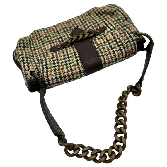 Vintage J Crew Tweed Houndstooth Handbag Purse Br… - image 4