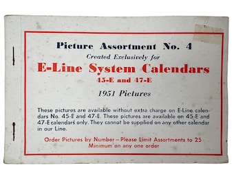 Vtg 1951 E-Line Systems Calendars Picture Assortment 4 Litho Art Booklet 27-Pc