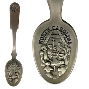 VTG 1975 Franklin Mint American Colonies Decorative Spoon NORTH CAROLINA Pewter