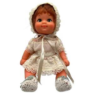 Vtg 1978 Mattel Baby Rosebud Doll Marissa 7&quot; Red Hair With Clothing Shown 2214