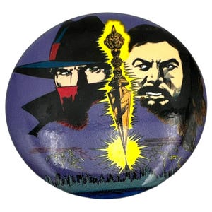 Vintage 1990S The Shadow Button Pin Comic Phurba Dagger 1.7” Collectible Rare