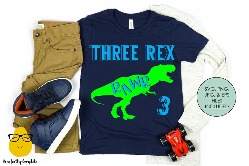 Download Three Rex SVG Third birthday shirt Cut File Dinosaur | Etsy