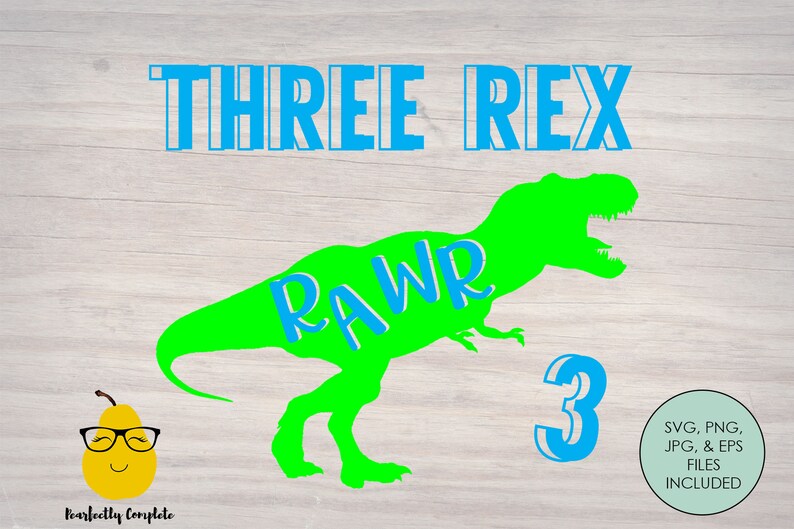 Download Three Rex SVG Third birthday shirt Cut File Dinosaur | Etsy