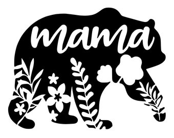 Mama Bär SVG - Mama SVG - Blumen Mama Bär SVG - Mama Bär