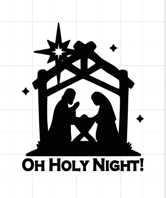 Large Oh Holy Night Digital Embroidery