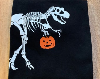 Dinosaur Skeleton | Dinosaur Halloween | Dinosaur Halloween Decal | Iron On Decal | DYI | Halloween