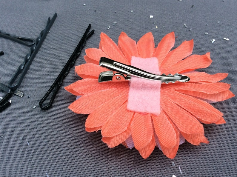 Coral Hair Accessory Flower Hair Accessory Clip Coral Hair Bow Small Coral Hair Flower Boho Hair Accessory Gift for Her Hair Flower