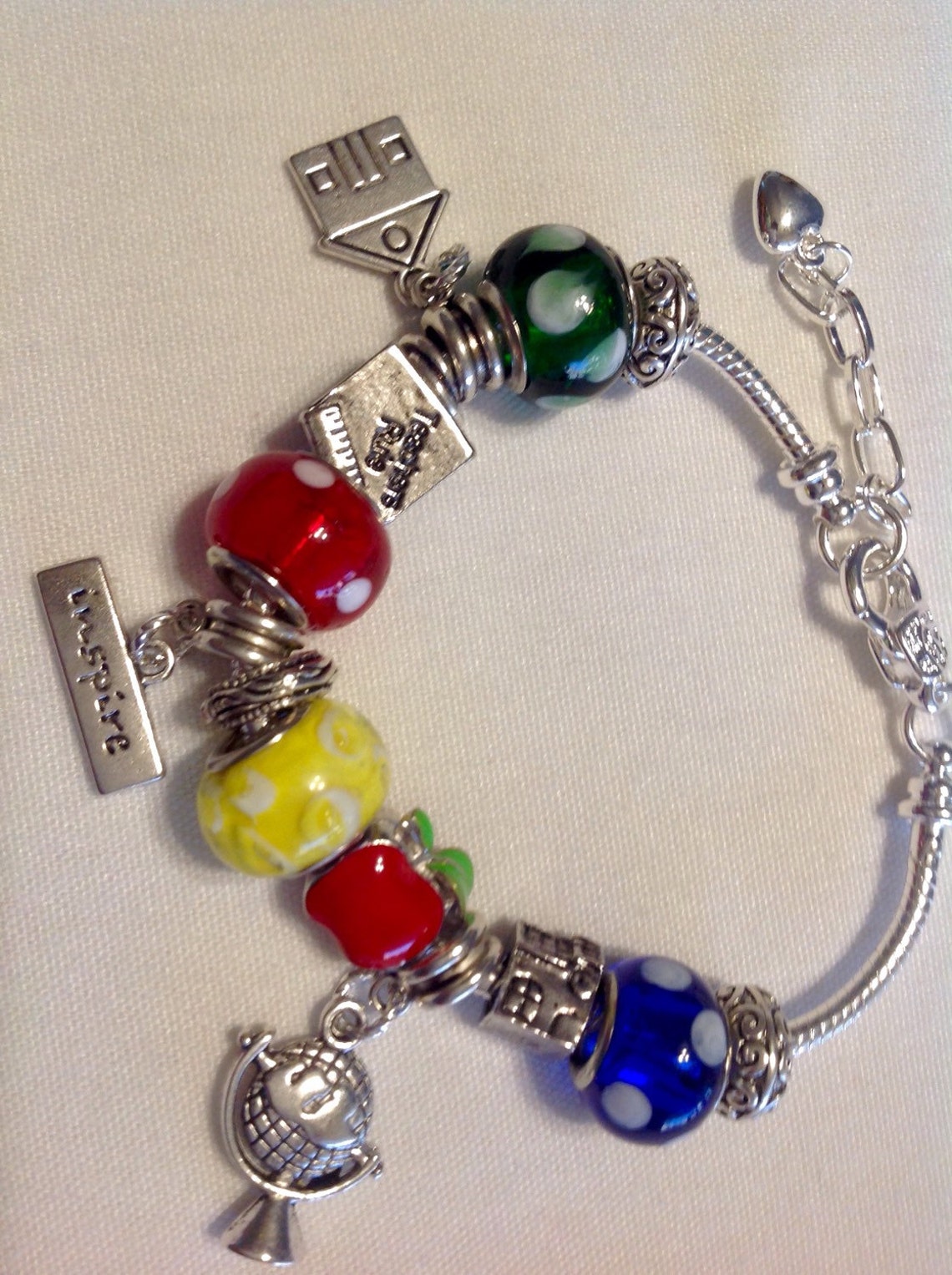 Teachers Are Our Heroes Charm Bracelet Etsy
